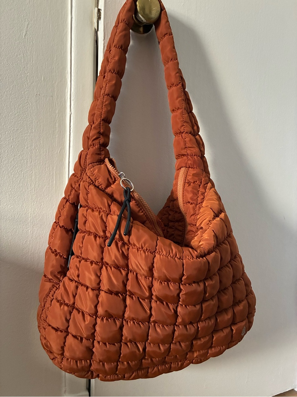 FP Movement by Free People Quilted Puffer Shoulder Bag in Rust